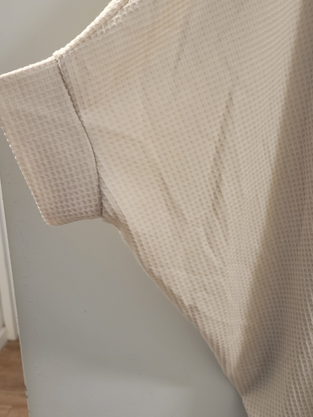 ANDREE BY UNIT Oversize Cream Waffle-Knit Kimono Sleeve Sleeve Top Size Sm/med - Picture 3 of 4